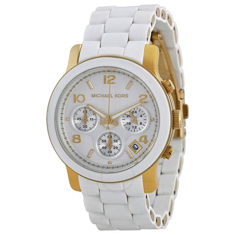 reloj michael kors mk5145|Michael Kors Runway Silver Dial White Polyurethane Ladies .